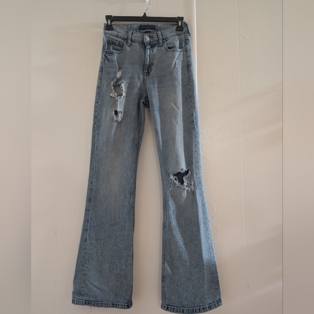 Aeropostale Light Blue Distressed Flare Jeans #Y2K